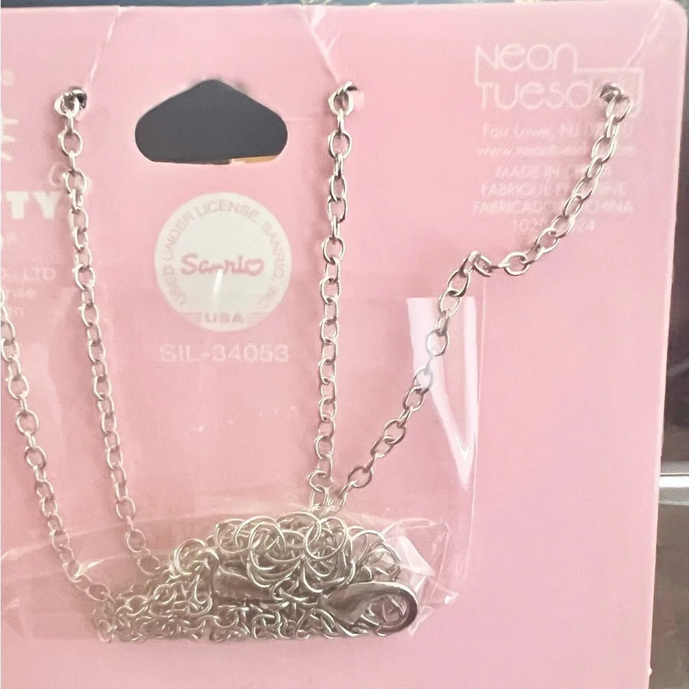 Hello Kitty Pink and Silver Heart Necklace Set - Picture 3 of 3